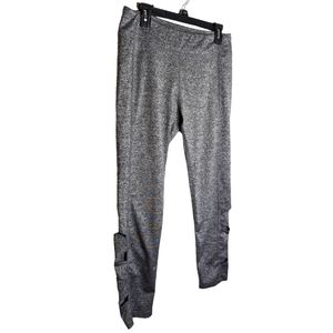 Zone Pro XL Legging Heather Gray Cropped Length with Criss Cross Accents